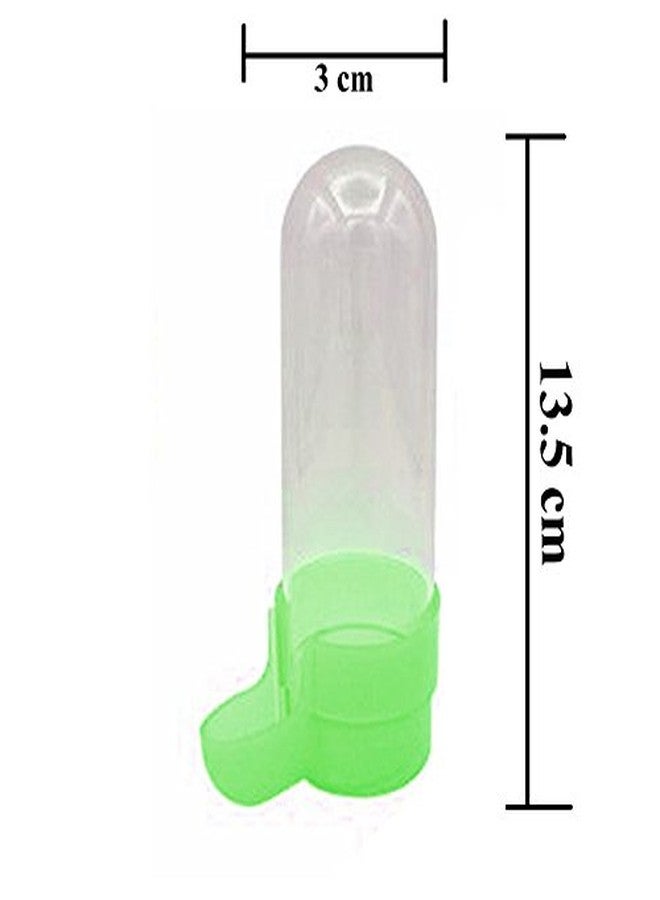 سايج سكوير موزع طعام وبذور وماء على شكل أنبوب مع صينية قابلة للإزالة - لا انسكاب ولا فوضى (أخضر) (عبوة من قطعتين) - Image 3